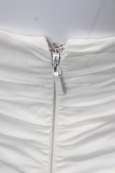 Carolina Herrera Women Ankle Pants White Cotton Zip Size S