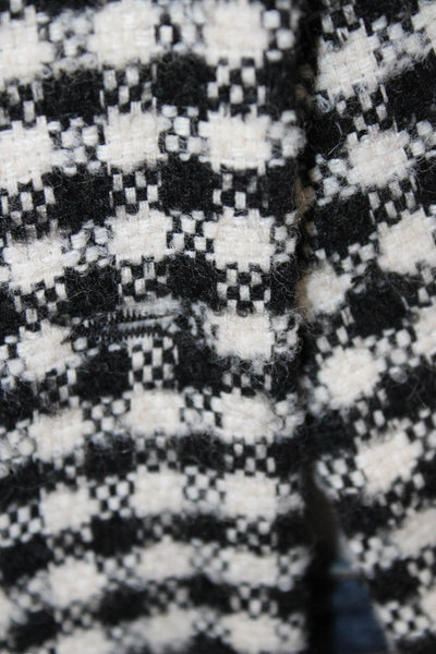 Pardington Collection Womens Basic Black Tweed Check Button-Up Coat Size L