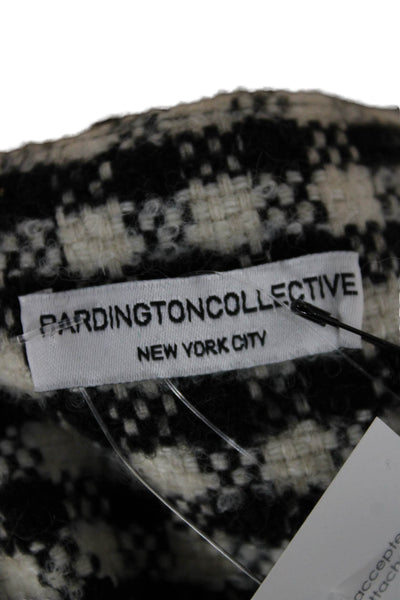 Pardington Collection Womens Basic Black Tweed Check Button-Up Coat Size L