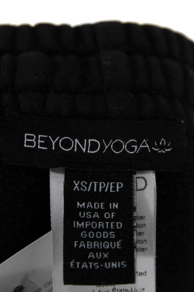 Beyond Yoga Womens Black Jogger Pants 67% Cotton Pull On Size XS