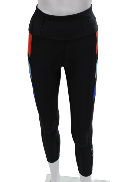 PE Nation Women Capri Leggings Black Colorblock Polyester Elastane Size XS