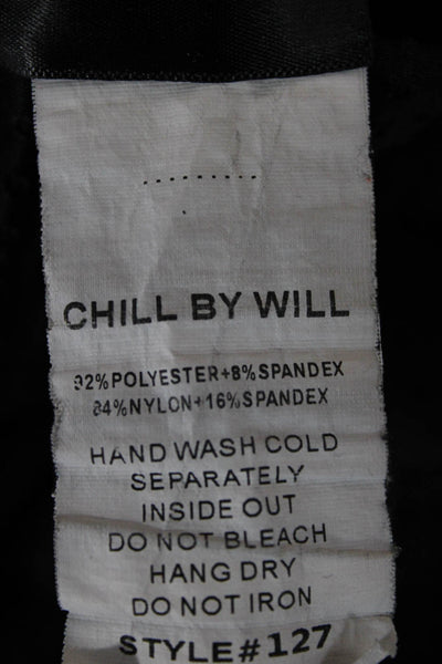 Chill By Will Womens Jogger Pants Black Spotted Drawstring Size 1