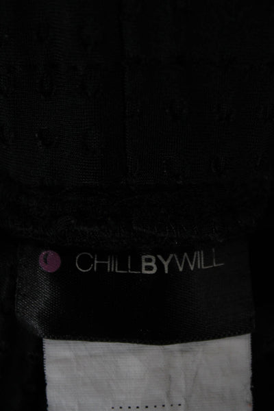 Chill By Will Womens Jogger Pants Black Spotted Drawstring Size 1
