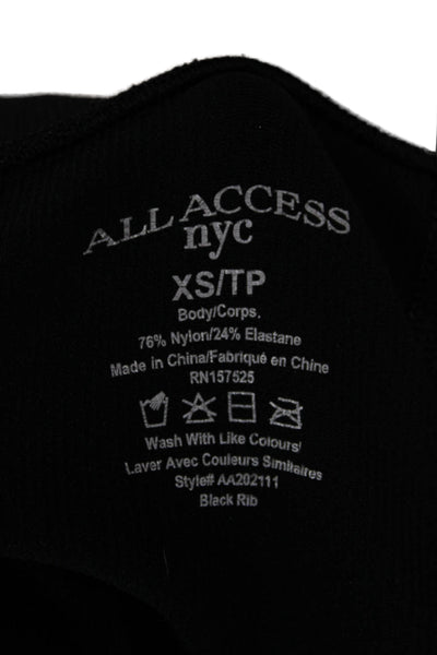 All Access Womens Nylon Leggings Black Pull On Size XS