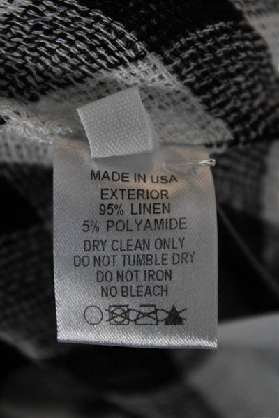 Lisa Marie Fernandez Womens Gingham Linen Shirt Dress Black Size 0