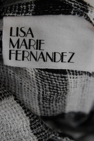 Lisa Marie Fernandez Womens Gingham Linen Shirt Dress Black Size 0