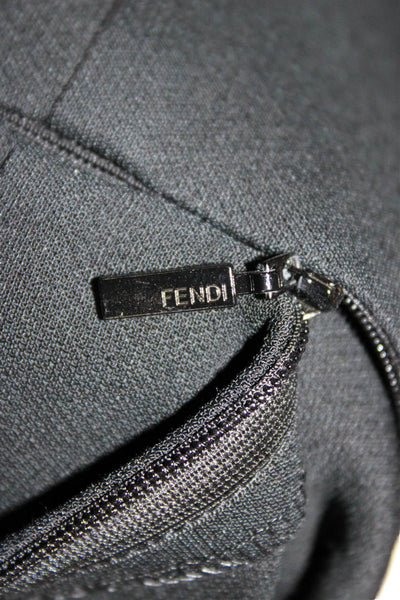 Fendi Womens Sheath Dress Black Wool Sleeveless Knee Length Size 40