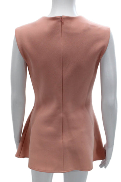 Marni Womens Tunic Blouse Pink V Neck Sleeveless Above Knee Triacetate Size 38