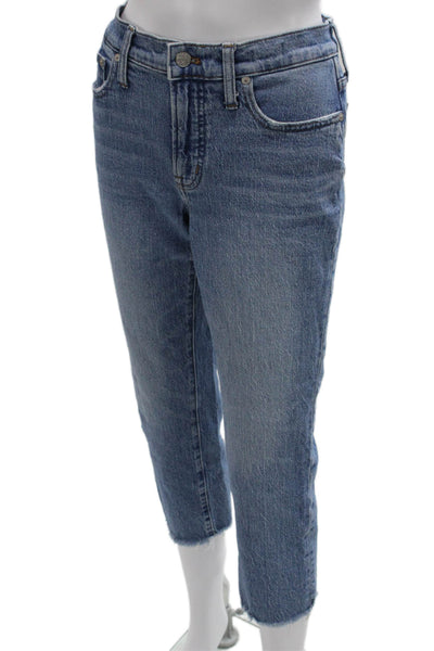 Madewell Womens Cropped Blue Cotton Jeans Mid Rise Inseam 24 Size 27