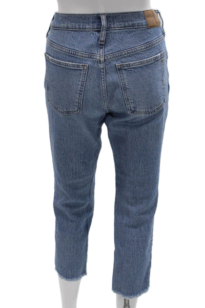 Madewell Womens Cropped Blue Cotton Jeans Mid Rise Inseam 24 Size 27