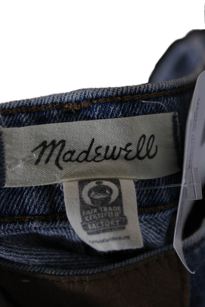 Madewell Womens Cropped Blue Cotton Jeans Mid Rise Inseam 24 Size 27