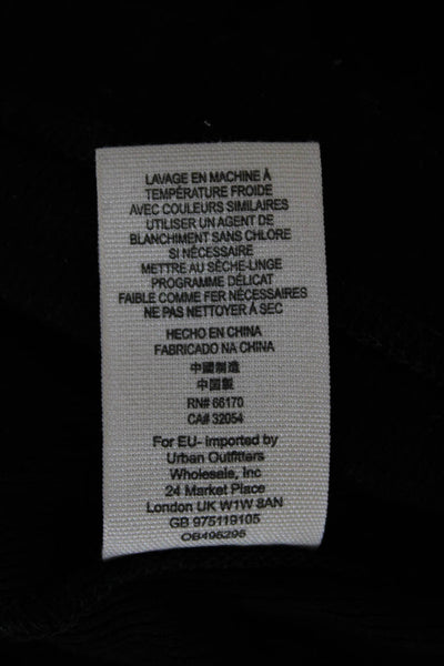 We The Free Women V-Neck Long Sleeve Rayon Blouse Black Basic Pullover Size XS