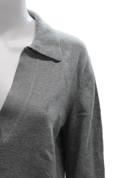 Simkhai Womens Collared Pullover Sweater Gray Cotton Cashmere Size S