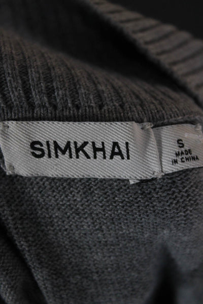 Simkhai Womens Collared Pullover Sweater Gray Cotton Cashmere Size S