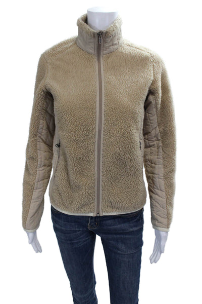 Patagonia Womens Basic Jacket Beige Polyester Zip Long Sleeve Size XS