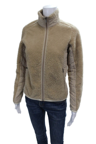 Patagonia Womens Basic Jacket Beige Polyester Zip Long Sleeve Size XS