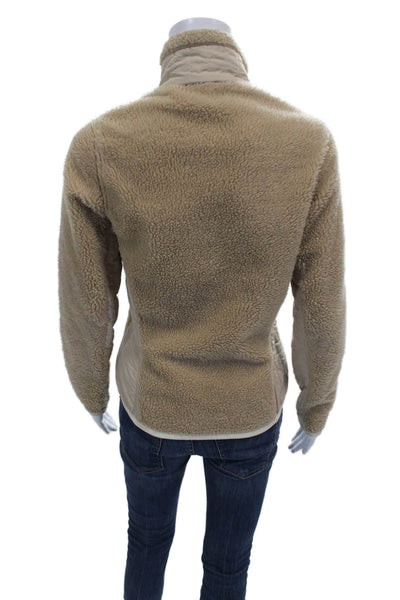 Patagonia Womens Basic Jacket Beige Polyester Zip Long Sleeve Size XS