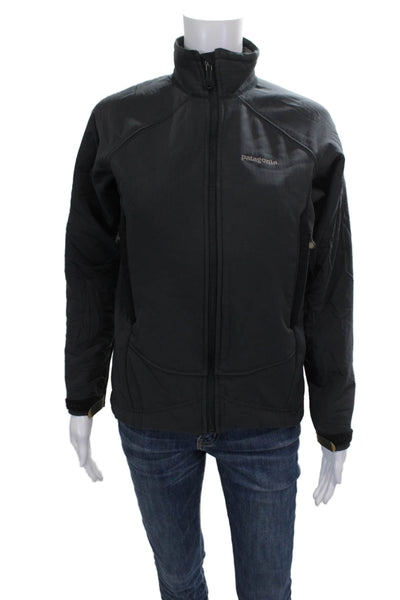 Patagonia Unisex Black Basic Jacket Zip Polyester Blend Long Sleeve Size S