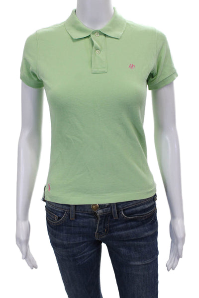 Ralph Lauren Blue Label Women Polo Green Cotton Short Sleeve Size S