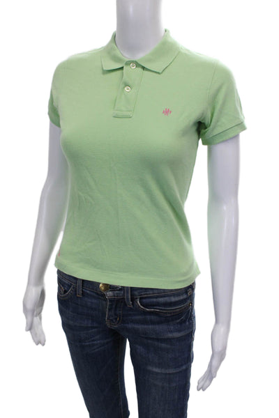 Ralph Lauren Blue Label Women Polo Green Cotton Short Sleeve Size S