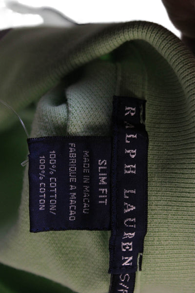 Ralph Lauren Blue Label Women Basic Polo Green Cotton Short Sleeve Size S
