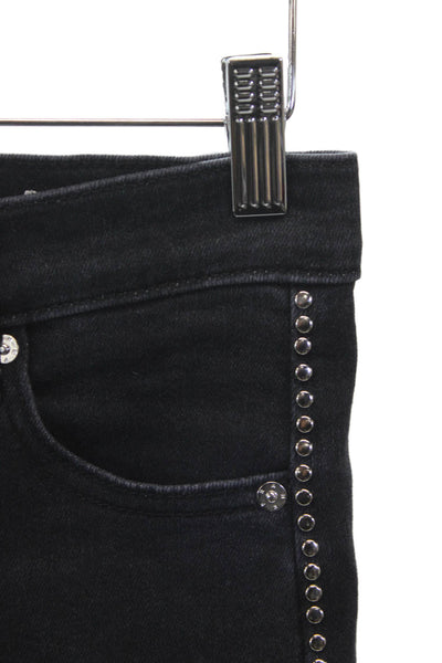 Frame Womens Skinny Black Jeans Mid Rise Cotton Inseam 29 Size 24