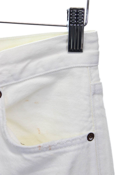 Agolde Womens White Tapered High Rise Jeans 100% Cotton Size 24