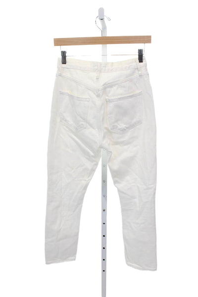 Agolde Womens White Tapered High Rise Jeans 100% Cotton Size 24