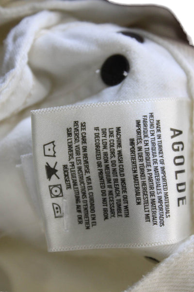Agolde Womens White Tapered High Rise Jeans 100% Cotton Size 24