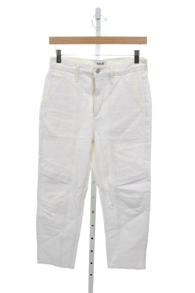 Agolde Women Cropped White High Rise Cotton Jeans Size 24