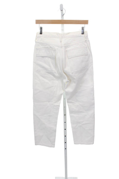 Agolde Women Cropped White High Rise Cotton Jeans Size 24