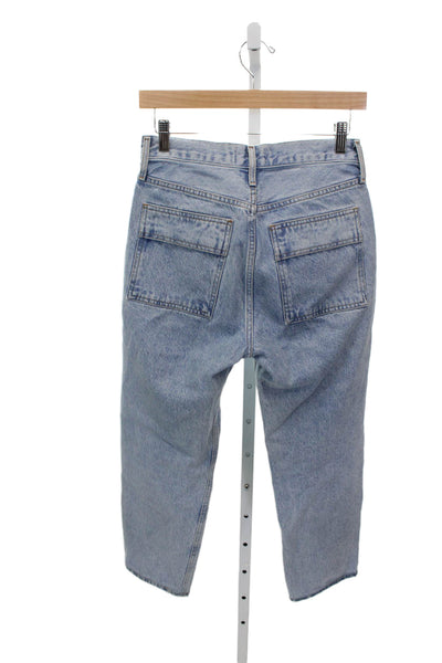 Agolde Women Cropped White High Rise Cotton Jeans Size 24