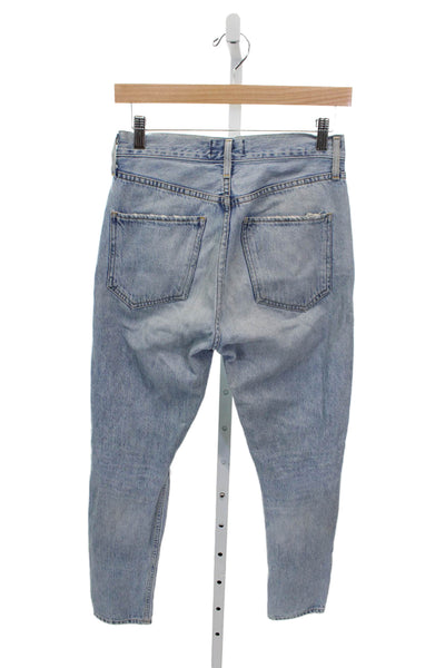 Agolde Women Mom Jeans Blue High Rise Cotton Inseam 27 Size 24