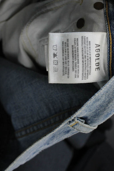 Agolde Women Mom Jeans Blue High Rise Cotton Inseam 27 Size 24