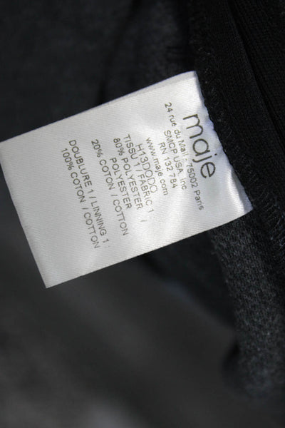 Maje Women Wrap Skirt Gray Polyester Short Solid Zip Size S