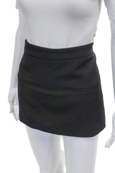 Zara Women Mini Skirt Black Viscose Zip Closure Size XS