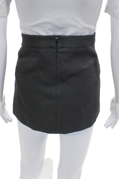 Zara Women Mini Skirt Black Viscose Zip Closure Size XS