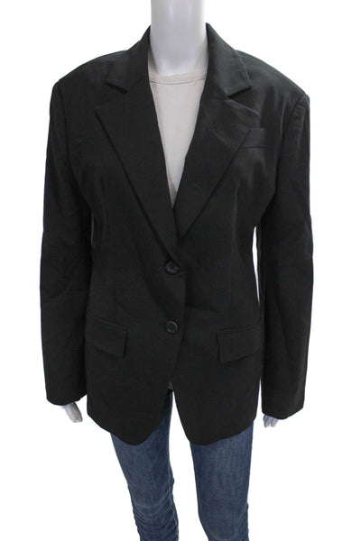 Nude Women Blazer Black Button Long Sleeve Polyester Blend Size 40