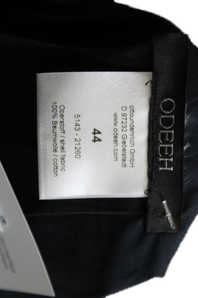 Odeeh Women Tunic Blouse Black 3/4 Sleeve Round Neck Cotton Size 44
