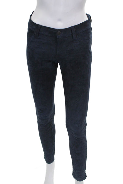 J Brand Womens Leather Jegging Blue Button Closure 26in Inseam Size 25