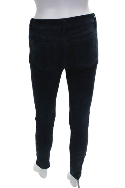 J Brand Womens Leather Jegging Blue Button Closure 26in Inseam Size 25