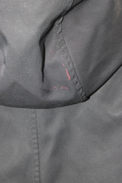 DKNY Mens Parka Coat Black Button Nylon Blend Size S