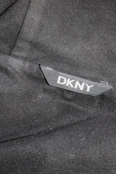DKNY Mens Parka Coat Black Button Nylon Blend Size S