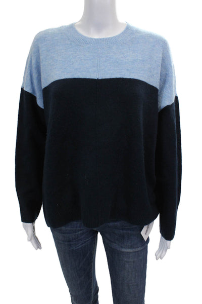 Vince Camuto Women Pullover Sweater Blue Crew Neck Long Sleeve Acrylic Size M