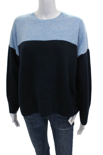 Vince Camuto Women Pullover Sweater Blue Crew Neck Long Sleeve Acrylic Size M
