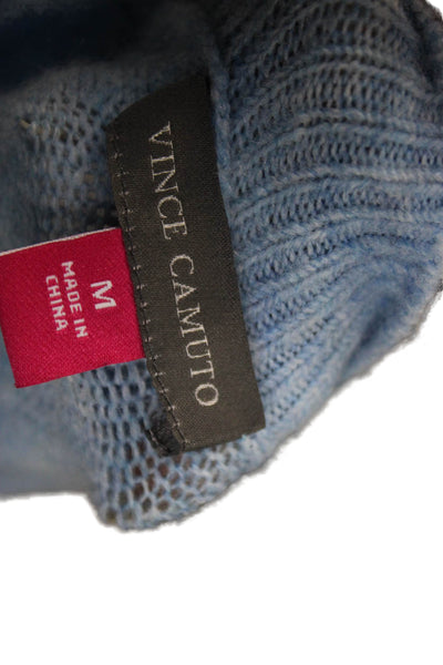 Vince Camuto Women Pullover Sweater Blue Crew Neck Long Sleeve Acrylic Size M