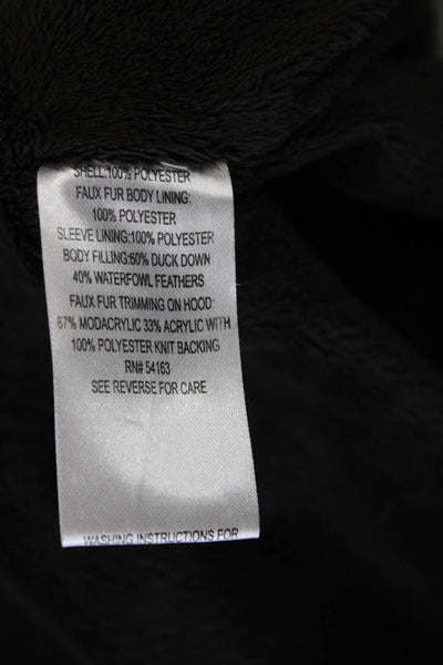 Calvin Klein Women Puffer Jacket Ivory Zip Polyester Long Sleeve Winter Size L