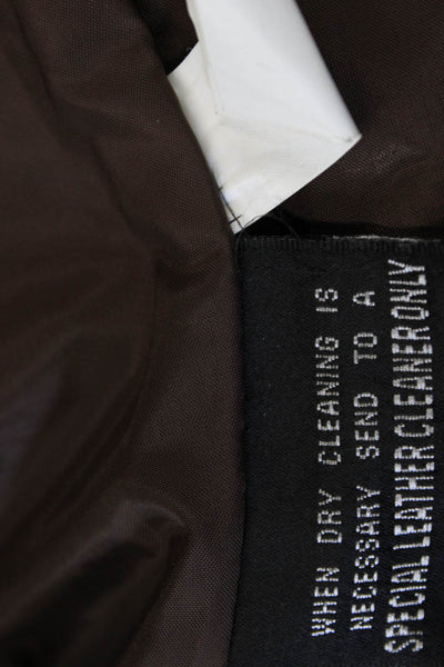 Wilsons Leather Womens Basic Leather Jacket Brown Button Size S