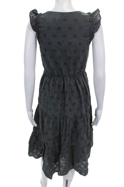 J Crew Womens Fit & Flare Floral V-Neck Cotton Long Dress Size 00