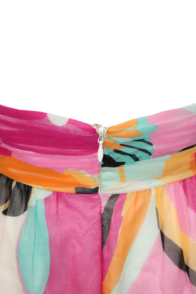 Shoshanna Womens Mini Floral Sweetheart Dress Multicolor Sleeveless Zip Size 8